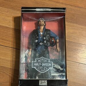 Harley-Davidson Doll with Black Vest and Blue Shirt